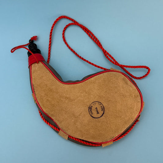 Vintage Leather Water Flask Canteen With Strap Rustic Outdoor Decor