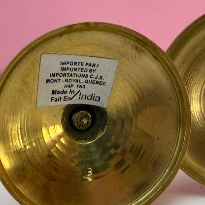 Vintage Brass Candle Holders Set of 3 Made in India Small Brass Candlesticks